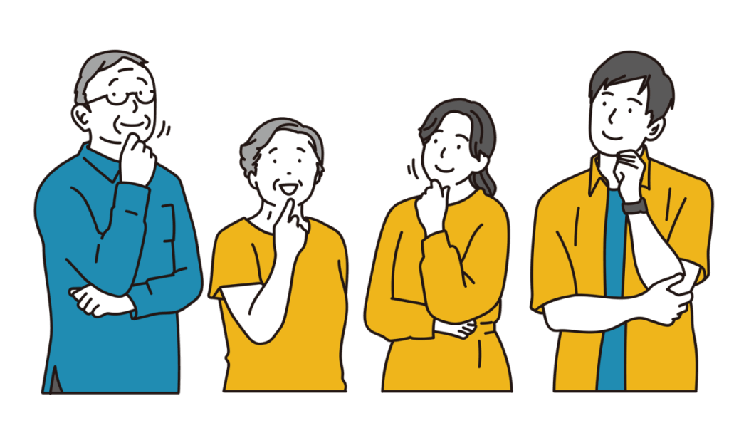 うなずく人たちのイラスト